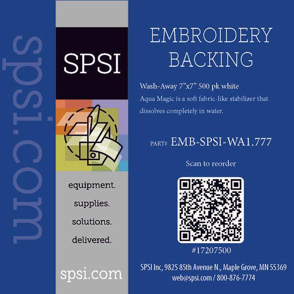 Emboridery Wash-Away 1.75oz - 7"x7" 500ct  (#1720)